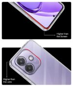 Transparent Back Cover Case Compatible with Oppo A3x 5G, A3x 4G & A3 5G Shockproof TPU Silicone Mobile Cover with Raised Bumps for Full Body & Camera Protection Clear/Transparent - Image 6