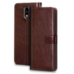 Shock Proof Flip Cover Back Case for Motorola Moto G4 Plus | Magnetic Wallet Leather Case with Stand - Image 2