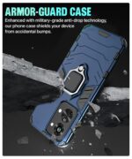 Shock Proof Back Case Mobile Cover for 1+ OnePlus Nord 2T 5G | Back Cover Case (Tough Armor | Hybrid PC + TPU | Ring Holder & in-Built Kickstand | Blue) - Image 6