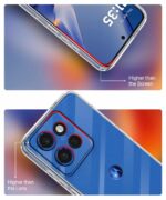 Transparent Back Cover Case Compatible with Motorola Moto Edge 50 Neo 5G Shockproof TPU Silicone Mobile Cover with Raised Bumps for Full Body & Camera Protection Clear/Transparent - Image 5