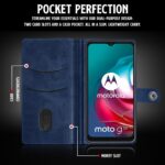 Shock Proof Flip Cover Back Case for Motorola Moto G30 | Magnetic Wallet Leather Case with Stand - Image 3