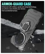 Shock Proof Back Case Mobile Cover for Oppo F27 Pro Plus 5G (Tough Armor | Hybrid PC + TPU | Full Protection with Ring Holder & in-Built Kickstand | Black) - Image 8