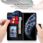 Shock Proof Flip Cover Back Case for Kelpuj Shockproof Flip Case Back Cover Compatible With Apple Iphone 11 Pro (Flexible | Leather Finish | Card Pockets Wallet & Stand | Black) | Magnetic Wallet Leather Case with Stand - Image 4