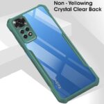 Shock Proof Clear Protective Back Case for Xiaomi Redmi Note 11 | 11s - AirEDGE Technology | 360 Degree Camera Protection | Transparent Hybrid Back Case Mobile Cover - Green - Image 4