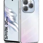 Crystal Clear Transparent Back Cover Case Compatible with Tecno Spark 20 Pro Shockproof Flexible TPU Silicone Case with Full Body & Camera Protection Transparent