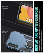 Shock Proof Back Case Mobile Cover for Samsung Galaxy M01 | A01 | Back Cover Case (Tough Armor | Hybrid PC + TPU | Ring Holder & in-Built Kickstand | Blue) - Image 5