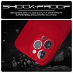 kelpuj Back Cover for Apple iPhone 14 Pro Max | Ultra Slim Soft Rubberised Case | Inner Velvet Fabric Lining | Matte Silicone Flexible Mobile Case | Camera Protection - Crimson Red - Image 6