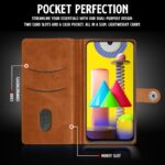 Shock Proof Flip Cover Back Case for Samsung Galaxy M31 | Magnetic Wallet Leather Case with Stand - Image 6