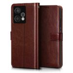 Shock Proof Flip Cover Back Case for Hmd Crest Max 5G | Magnetic Wallet Leather Case with Stand - Image 4