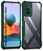 Shock Proof Clear Back Case Mobile Cover for Xiaomi Redmi Note 10 Pro/Pro Max (Hard | Hybrid PC + TPU | Full Armour Device & Camera Protection | Camo Green) - Image 2