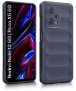 Ultimate Silicon Back Cover Case for Redmi Note 12 5G | Poco X5 5G | Military Grade Drop Protection Shockproof Bumper | Anti-Slip Grip | Scratch Proof Micro-Fibre Cloth Inside (Deep Blue) - Image 3