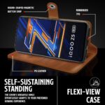 Shock Proof Flip Cover Back Case for Iqoo Z5 5G | Magnetic Wallet Leather Case with Stand - Image 5