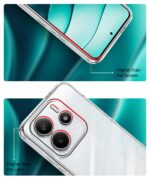 Transparent Back Cover Case for Compatible with Redmi Note 14 5G | Raised Bumps for Full Device & Camera Protection Shockproof TPU Silicone Back Case Mobile Cover Transparent - Image 5