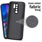 Ultra Slim Soft Rubberised Back Case Cover for Redmi Note 8 Pro | Inner Velvet Fabric Lining | Matte Silicone Flexible Camera Protection Back Cover - Black - Image 2