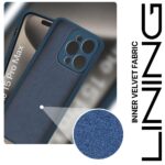 Back Cover for Apple iPhone 15 Pro Max | Ultra Slim Soft Rubberised Case | Inner Velvet Fabric Lining | Matte Silicone Flexible Mobile Case | Camera Protection - Blue - Image 3