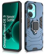 Shock Proof Back Case Mobile Cover for 1+ OnePlus Nord CE 3 5G | Back Cover Case (Tough Armor | Hybrid PC + TPU | Ring Holder & in-Built Kickstand | Blue) - Image 2