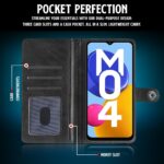 Shock Proof Flip Cover Back Case for Samsung Galaxy M04 | Magnetic Wallet Leather Case with Stand - Image 4