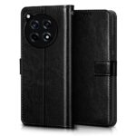 Shock Proof Flip Cover Back Case for 1+ Oneplus 12R 5G | Magnetic Wallet Leather Case with Stand - Image 3