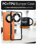 Shock Proof Clear Protective Back Case for Honor X9B 5G - AirEDGE Technology | 360 Degree Camera Protection | Transparent Hybrid Back Case Mobile Cover - Black - Image 4