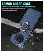 Shock Proof Back Case Mobile Cover for 1+ OnePlus 12 5G | Back Cover Case (Tough Armor | Hybrid PC + TPU | Ring Holder & in-Built Kickstand | Blue) - Image 8
