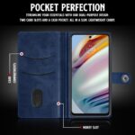 Shock Proof Flip Cover Back Case for Motorola Moto G60 | Magnetic Wallet Leather Case with Stand - Image 3