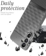 Back Cover for Samsung Galaxy M36 5G | Galaxy F36 5G with Hexa Cube Design | Ultra Slim Soft Case | Inner Velvet Fabric | Matte Silicone Flexible Mobile Case | Camera Protection - Grey - Image 4