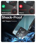 Shock Proof Clear Protective Back Case for Poco X6 Neo 5G - AirEDGE Technology | 360 Degree Camera Protection | Transparent Hybrid Back Case Mobile Cover - Black - Image 3