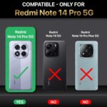 Shock Proof Back Case Mobile Cover for Redmi Note 14 Pro 5G | Poco X7 5G | Back Cover Case (Tough Armor | Hybrid PC + TPU | Ring Holder & in-Built Kickstand | Black) - Image 2