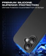 Slim Frameless Back Cover for iPhone 16 Plus | Ultra Thin Lightweight Design & Camera Protection | Soft Matte Silicone Flexible Mobile Case (Black) - Image 5