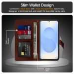 Shock Proof Flip Cover Back Case for Samsung Galaxy S25 5G | Magnetic Wallet Leather Case with Stand - Image 4