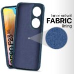 kelpuj Back Cover for Oppo F23 5G | Ultra Slim Soft Rubberised Case | Inner Velvet Fabric Lining | Matte Silicone Flexible Mobile Case | Camera Protection - Blue - Image 2