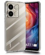 Transparent Back Cover Case for Lava Blaze 3 5G | Raised Bumps for Full Device & Camera Protection Shockproof TPU Silicone Back Case Mobile Cover Transparent - Image 2