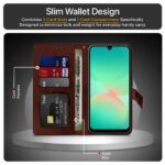 Shock Proof Flip Cover Back Case for Samsung Galaxy A26 5G | Magnetic Wallet Leather Case with Stand - Image 3