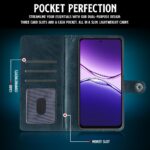 Shock Proof Flip Cover Back Case for Oppo K13X 5G | Magnetic Wallet Leather Case with Stand - Image 3