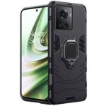kelpuj Shock Proof Back Case Cover for 1+ OnePlus 10R 5G | 10R Prime 5G (Armor | Hybrid PC + TPU | Full Protection with Ring Holder Kickstand | Carbon Black) - Image 2
