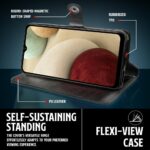 Shock Proof Flip Cover Back Case for Samsung Galaxy F12 | Magnetic Wallet Leather Case with Stand - Image 8