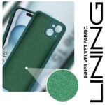 Back Cover for Apple iPhone 15 | Ultra Slim Soft Rubberised Case | Inner Velvet Fabric Lining | Matte Silicone Flexible Mobile Case | Camera Protection - Green - Image 4