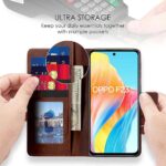 Shock Proof Flip Cover Back Case for Oppo F23 5G | Magnetic Wallet Leather Case with Stand - Image 4