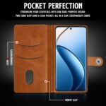 Shock Proof Flip Cover Back Case for Realme 12 Pro | Magnetic Wallet Leather Case with Stand - Image 4