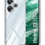 Crystal Clear Transparent Back Cover Case Compatible with Mi Redmi 13 5G & Poco M6 Plus 5G Shockproof Flexible TPU Silicone Case with Full Body & Camera Protection Transparent