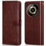 Shock Proof Flip Cover Back Case for Realme Narzo 60 Pro | Magnetic Wallet Leather Case with Stand