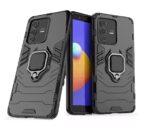 Shock Proof Back Case Mobile Cover for Vivo V23 | Back Cover Case (Tough Armor | Hybrid PC + TPU | Ring Holder & in-Built Kickstand | Black) - Image 2