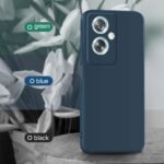 Back Cover for Oppo A79 5G | Ultra Slim Soft Rubberised Case | Inner Velvet Fabric Lining | Matte Silicone Flexible Mobile Case | Camera Protection - Blue - Image 6