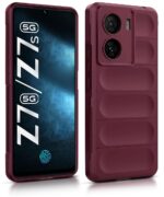 Ultimate Silicon Back Cover Case for iQOO Z7s 5G | iQOO Z7 5G | Military Grade Drop Protection Shockproof Bumper | Anti-Slip Grip | Scratch Proof Micro-Fibre Cloth Inside (Crimson Red) - Image 3