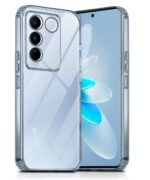 kelpuj Crystal Clear Transparent Back Case for Compatible with Vivo V27 / V27 Pro | Shockproof TPU Silicone Cover | Full Body & Camera Protection Transparent - Image 2