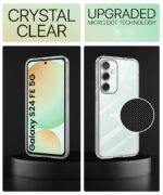 Transparent Back Cover Case Compatible with Samsung Galaxy S24 FE Shockproof TPU Silicone Mobile Cover with Raised Bumps for Full Body & Camera Protection Clear/Transparent - Image 4