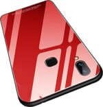 Luxury Mirror Bumper Back Tempered Glass Case [ Anti Slip ] Super Slim [Flexible] All Angle Protection Full Mirror View Back Lightweight Matte Soft Back Case Cover for Samsung Galaxy M20 - Red - Image 2