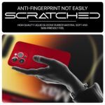 kelpuj Back Cover for Apple iPhone 14 Pro Max | Ultra Slim Soft Rubberised Case | Inner Velvet Fabric Lining | Matte Silicone Flexible Mobile Case | Camera Protection - Crimson Red - Image 8