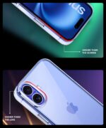 Crystal Clear Transparent Back Cover Case Compatible with iPhone 16 Plus Shockproof Flexible TPU Silicone Case with Full Body & Camera Protection Transparent - Image 6