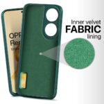 Ultra Slim Soft Rubberised Back Cover Case for Oppo Reno8 T 5G | Inner Velvet Fabric Lining | Matte Silicone Flexible Camera Protection Back Cover ? Green - Image 2